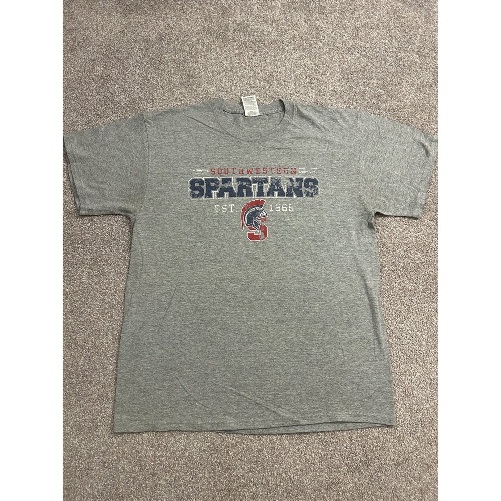 Fruit of the Loom Southwestern Spartans T-Shirt Mens L Gray Excellent Graphic
